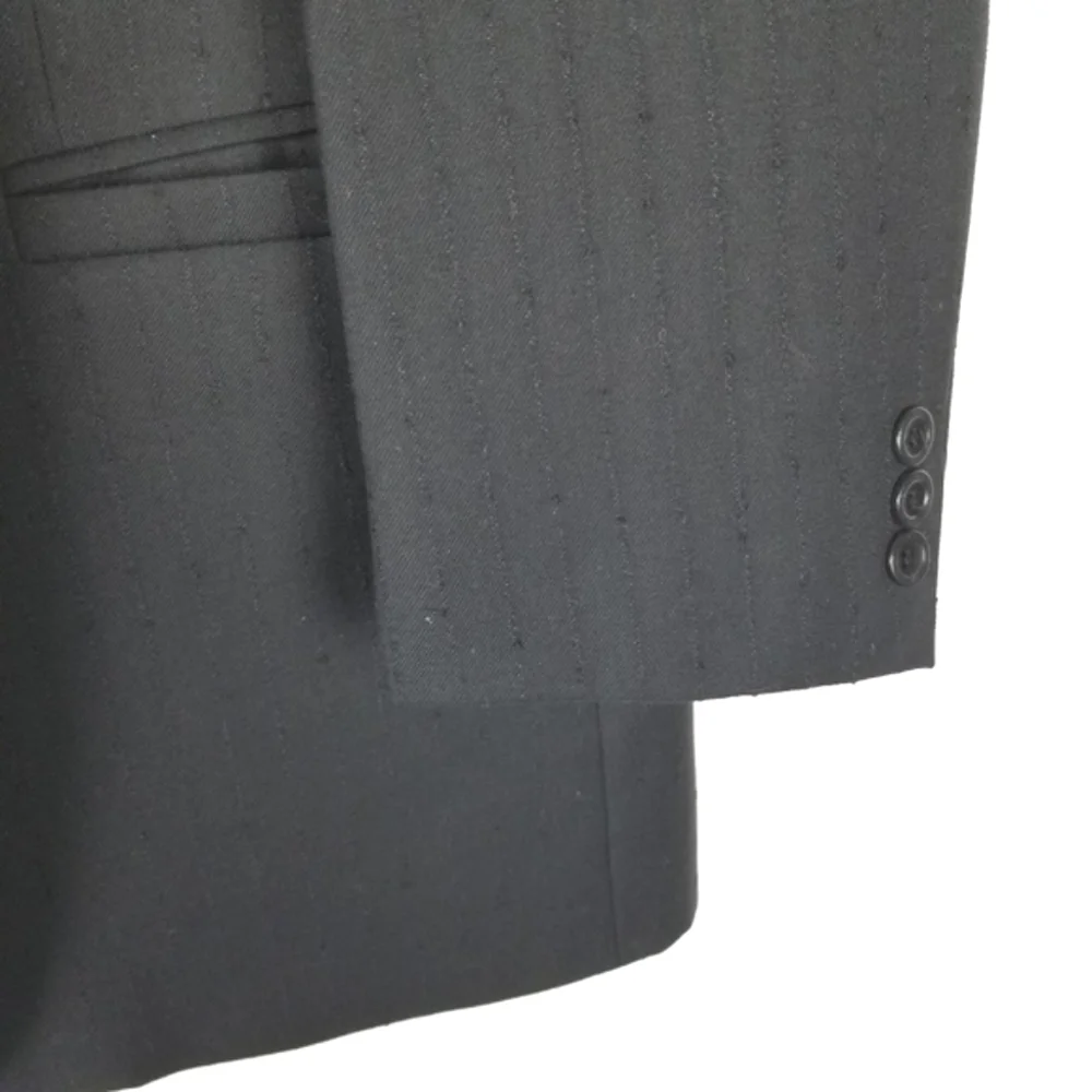Versace Classic V2 Mens Wool Blazer Black EU 50 US 40 Textured Stripe Made Italy
